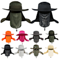 Miniatyrbillede 1 af 5: Mesh Fishmen hatte med bred skygge og klap til mænd og kvinder med maske Deep gray