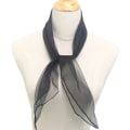 Miniatyrbillede 2 af 3: Dame 50'er firkantet chiffon hals hoved tørklæde tørklæder wrap Black 60*60cm