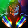 Miniatyrbild 1 av 5: Halloween Mask med Ljus, Mask och Handskar, Läskiga Halloween Kostymtillbehör för Pojkar, Cosplay Halloween Kostym Maskeradfester, Karneval, Presenter