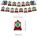 Pikkukuva 4 / 4: Thomas Friends Hyvää syntymäpäivää juhlakoristeet Ilmapallot Banneri Kakunpäällinen Set