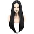 Miniatyrbillede 2 af 5: Adams' Mor Cosplay Paryk Dame Lang Sort Glat Paryk Halloween