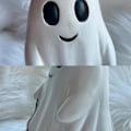 Miniatyrbillede 4 af 5: Festival Spøgelse Går Tur Med Sin Spøgelseshund 2024 Opgradering Søde Spøgelse Spøgelseshund Halloween Statue Sjov Halloween Figur Hjem Boys