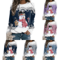 Miniatyrbilde 2 av 4: Juletopper for kvinner Snømann Gensere Langermet Bluse A 2XL