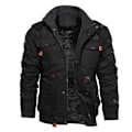 Miniatyrbillede 1 af 2: Herre Lynlås Hættetrøje Casual Hættetrøje Fleece Jakke Mode Løs Bjergbestigning Top Black 4XL