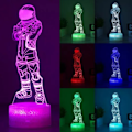 Miniatyrbild 3 av 8: 3D LED Nattlampa med 7 Färgbyten, Sängbordlampa med Touch- och Fjärrkontroll, Heminredning för Swiftie-Fans, Jul- och Födelsedagspresenter A