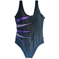 Miniatyrbillede 2 af 4: Stribet badetøj til kvinder, ét stykke monokini-badedragt, plus size Purple & Black XL