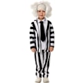 Pikkukuva 3 / 5: Hauska Beetlejuice-lastenpuku, mustavalkoraidallinen takkipuku, sopii elokuvaroolileikkeihin, aavepukeutumiseen ja Halloweeniin M
