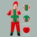 Miniatyrbild 6 av 7: Julgåva Box Kostym Toddler Båge Randig Toppar Hatt Byxor Dräkt Halloween Cosplay Kostym för Pojkar Flickor Julgåva M