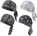 4-pack Paisley Kylande Huvudduk Mössa Set Bandana Beanie Andningsbara Justerbara Remmar Digitaltryck Elastisk Cykelmössa Hjälmfoder