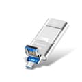 MFi-certifierad flash-enhet för iPhone och iPad, extern lagring foto backup USB-minne, höghastighetsöverföring, silver 32GB Silver 32GB