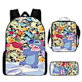 Pikkukuva 1 / 6: 2024 uusi Stitch-koululaukku kolmiosainen setti, sopii ala- ja yläkoululaisille Style D