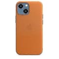 Nahkainen puhelinkotelo iPhone 13 Minille MagSafella Golden Brown