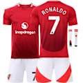 Miniatyrbilde 1 av 2: 2425 Europeiske Røde Djevler Fotballkamp Hjem No. 7 Cristiano Ronaldo 25 Sancho 10 Rashford og andre fotballdrakter for voksne og barn No.7 RONALDO 28