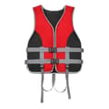 Redningsvest med refleksvest til vandsport og nataktiviteter, rød, størrelse L