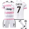 Miniatyrbillede 1 af 2: 23-24 Juventus Udebanetrøje Nr. 9 Hovic 7 Chiesa 22 Di Maria 10 Pogba Fodbolddragt NO.7 CHIESA 28