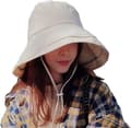Dame Beige Strandhat Sammenfoldelig Bred Skygge Sommerhat Hætte Strandhat Bøllehat Havehat