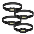 4-pakning LED-hodelykt for voksne og barn COB flomlys svart