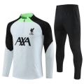 Miniatyrbillede 1 af 2: Liverpool Langærmet Trøje 23-24 Sæson Voksen og Børne Fodbold Uniform Opvarmning Langærmet Halv-Træk Træningsuniform light gray S