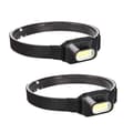 2 stk. lette LED-hodelykter - Kraftig profesjonell hodelykt for voksne og barn, Mini COB AA-hodelykt