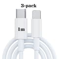 iPhone Laddningskabel – 3 st Snabb Laddning USB-C till Lightning 20W Adapter, Snabbladdare för iPhone, Vit 3 pieces
