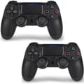2-PCS-PS4 handkontroll-Double-Shock trådlös Svart Svart