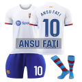 Miniatyrbillede 1 af 2: 23-24 Barcelona udebane hvid nr. 9 Lewandowski trøje nr. 8 Pedri 21 De Jong 6 Garvey fodbolduniformssæt NO.10 ANSU FATI 28