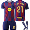 Miniatyrbild 1 av 2: Måste in i säsongen 2526! Barcelona Fotbollströja Nr. 9 Lewandowski och andra stjärnors vuxen- och barnset, som exploderar på stadion NO.21 F.DE JONG 16
