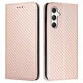 Läder Flipfodral för Samsung Galaxy A56 5G, Plånboksfodral med Magnetlås och Stativ Roséguld