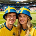 2 STK 2026 Sverige Flag Solhat Fodboldfan Solhatte Par Supporter Kasketter