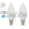 LED-lampa Flamma - XANLITE - E14 - 470 Lm - 6 W - Neutralvit - Förpackning med 2 VIT