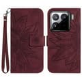 För Xiaomi 15 Pro Fodral Solrosmönster Läder Plånboksfodral med handledsrem