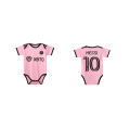 Pikkukuva 2 / 6: 23-24 Vauvan Jalkapalloasu Nro 10 Miami Messi Nro 7 Real Madrid Jersey BB Haalari Yksikokoinen Miami NO.10 MESSI Size 12 (12-18 months)