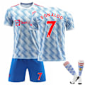 Miniatyrbillede 1 af 2: 21-22 sæson Red Devils udebane nr. 7 C Ronaldo blå trøje dragt fodbolduniform nr. 6 Pogba NO.7 RONALDO M