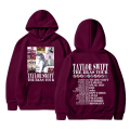Miniatyrbillede 1 af 4: 2023 Julegave Taylor Swift Fans Hoodie Efterår og Vinter Mænds og Kvinders Sweatshirt Julejakke Claret XL