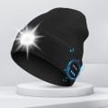 Pikkukuva 3 / 5: Bluetooth-pipo, jossa valo, unisex USB-ladattava 6 LED-otsalampun hattu langattomilla kuulokkeilla Pink