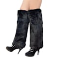 Miniatyrbild 2 av 4: Fuzzy Benvärmare För Kvinnor Flickor Vinter Varm Boot Cover Julfest Cosplay Set Black