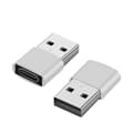 INF 2-pakning USB-C til USB-adapter, dataoverføring og lading, sølv Silver