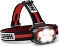 1100 Lumen USB Hodelykt - Sensorstyring med 7 Moduser og Rødt Lys | 90° Justerbar IPX4 for Jogging (A+++)