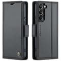 Samsung S23 - Kotelo Premium Leather RFID Protected CaseMe Musta Musta