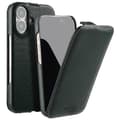 MELKCO iPhone 16 Magnetisk Etui - Vertikal Flip Ægte Koskindslæder+PC Stødsikkert Cover, Grøn Multicolor Green