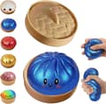 Blinkande Dumpling Squishy Leksak med Låda, Ljusande Stressavlastande Klämleksak (Blå) robin blue