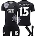Miniatyrbilde 1 av 2: 2425 Real Madrid Y3 co-branded fotballdrakt nr. 7, Ronaldo 5, Bellingham 10, Mbappe og andre voksne og barns fotballdraktsett No.15 VALVERDE XL