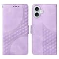 Kompatibel med iPhone 17 Läderplånboksfodral, rombmönstrad design, stativ med rem – Perfekt Lila Purple