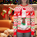 Miniatyrbild 5 av 5: Personlig färgglad lös jultröja Mjuk andas bekväm tröja för kvinnor män unisex XL
