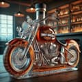 Viskipullo lasissa - Suunniteltu pieneksi moottoripyöräksi Motorcycle