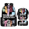 Miniatyrbilde 1 av 6: 3-delt sett med store kapasitet student ryggsekker - Taylor Swift ryggsekker for grunnskole og ungdomsskoleelever barnesekker Style 13