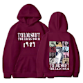 Miniatyrbillede 1 af 2: Tylor Ers r 0 Ccert r Crewc Taylor Swift 1989 Hoodie Sweatshirt til Mænd og Kvinder wine red M