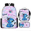 Pikkukuva 1 / 6: 2024 uusi Stitch-koulureppu, kolmiosainen setti, sopii ala- ja yläkoululaisille Style  Q