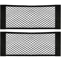 2-pack bilbagageorganisatör förvaringsväska, mocka kardborrestängning, 60x25cm, elastisk förvaringsväska