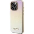 Miniatyrbild 2 av 8: Guess iPhone 14 Pro Mobilskal Saffiano Iridescent Script - Guld